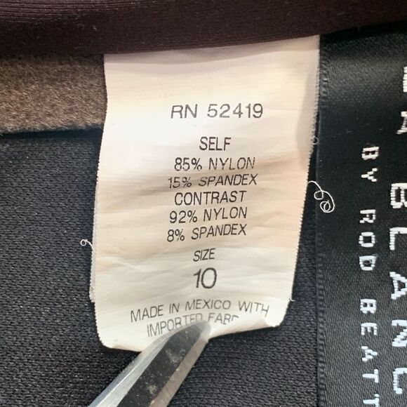 Vintage LaBlanca Bandeau Bikini Swim Top Brown Jewel Detail Summer Essential - Picture 11 of 12